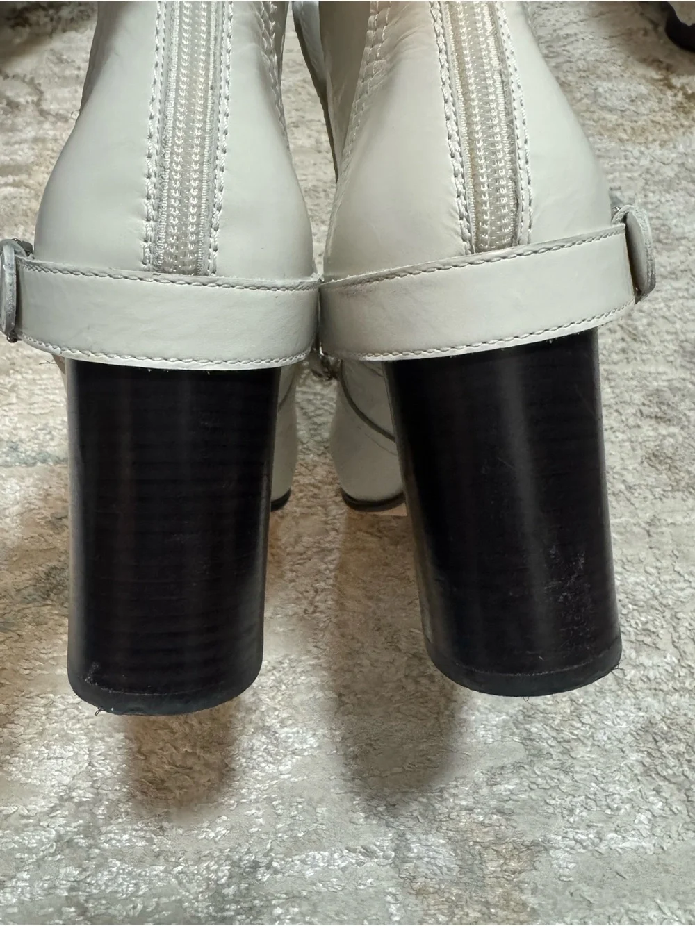 Chanel White Calfskin Pearl Chain CC Short Boots Size 39 or US 8.5